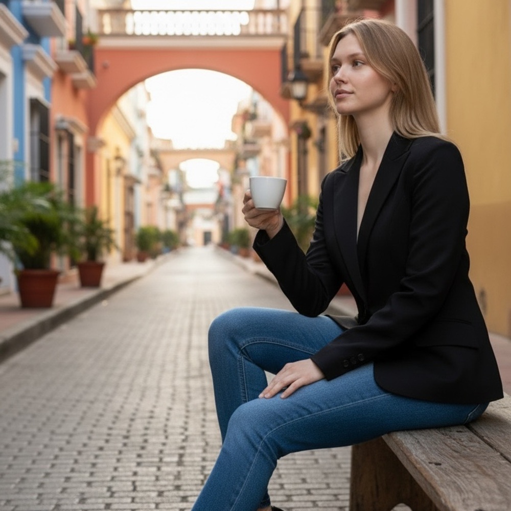 Sophisticated Women's Black Blazer - Picture 2 of 4